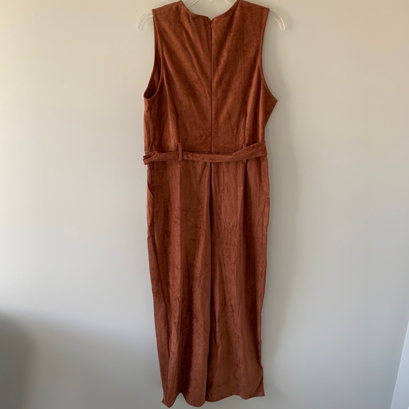 NWOT Anthropologie Suede Tie Waist Jumpsuit - Picture 4 of 5
